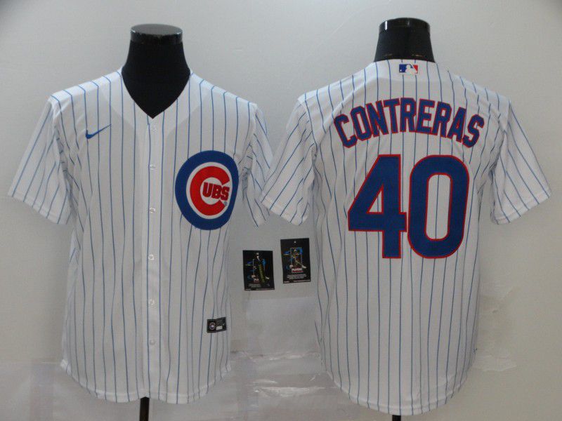 Men Chicago Cubs #40 Contreras White Game Nike MLB Jerseys->new york yankees->MLB Jersey